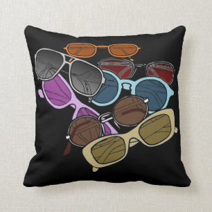Buntes Sunglases Schwarzweiss-Kissen Kissen