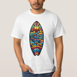 Buntes Surfbrett T-Shirt