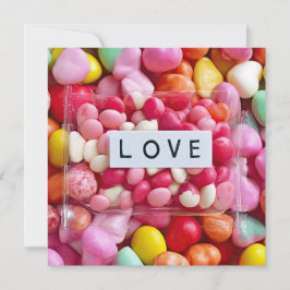 Buntes Süßigkeiten-Herz-Liebes-Valentinsgeschenk Karte