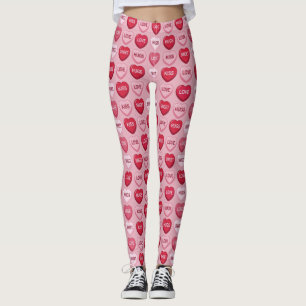 buntes Süßigkeiten Valentinstag Herz Muster Leggings