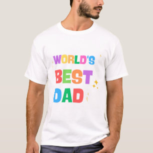 Buntes T-Shirt 'Bester Papa der Welt'