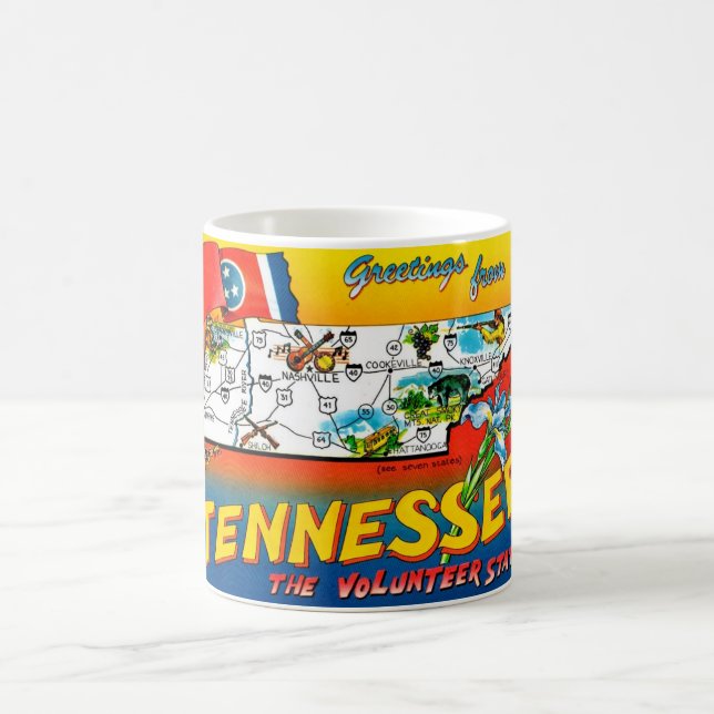 Buntes Tennessee-Karten-Mug Kaffeetasse (Mittel)