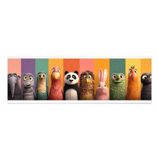 Buntes Tierparade-Poster Beschreibung: Fotodruck