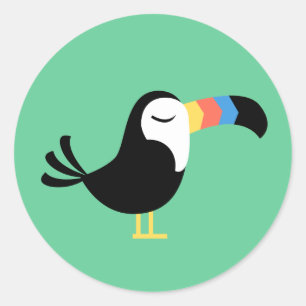 Buntes Toucan Runder Aufkleber