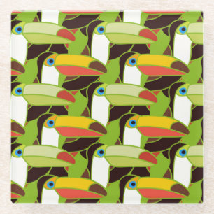 Buntes Toucans 2 Glasuntersetzer