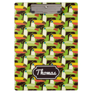 Buntes Toucans   addieren Ihren Namen Klemmbrett