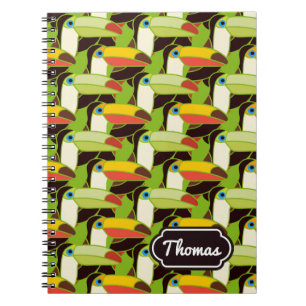 Buntes Toucans   addieren Ihren Namen Notizblock