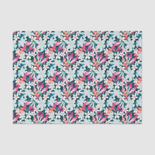 Buntes tropisches Muster Seidenpapier (Vorderseite)