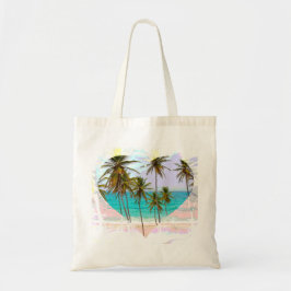 Buntes tropisches Strand-Taschen-Taschen-Herz Tragetasche