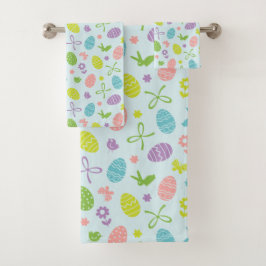 Buntes Tuch-Set des Ostern-Frühlings-Muster-| Badhandtuch Set