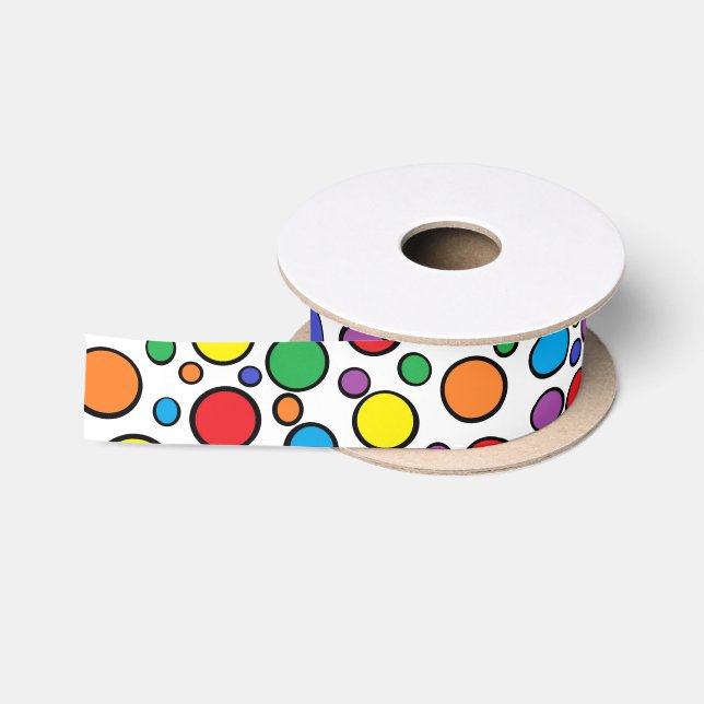 Buntes Tupfen-Band Satinband (Spule)
