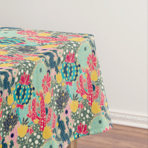 Buntes Tupfen-Kaktus-Muster Tischdecke