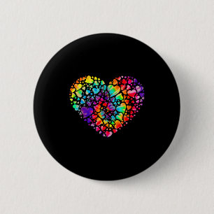 Buntes Tye Dye Die Tie Herz Valentinstag Geschenk Button