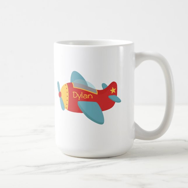 Buntes u. entzückendes Cartoon-Flugzeug Kaffeetasse (Rechts)