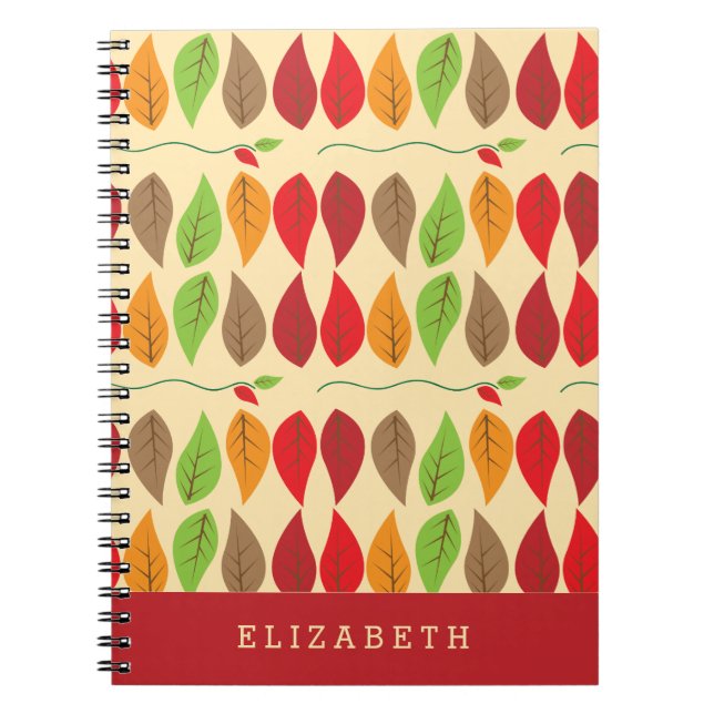 Buntes und modernes Fall-Blatt-Muster Notizblock (Vorderseite)