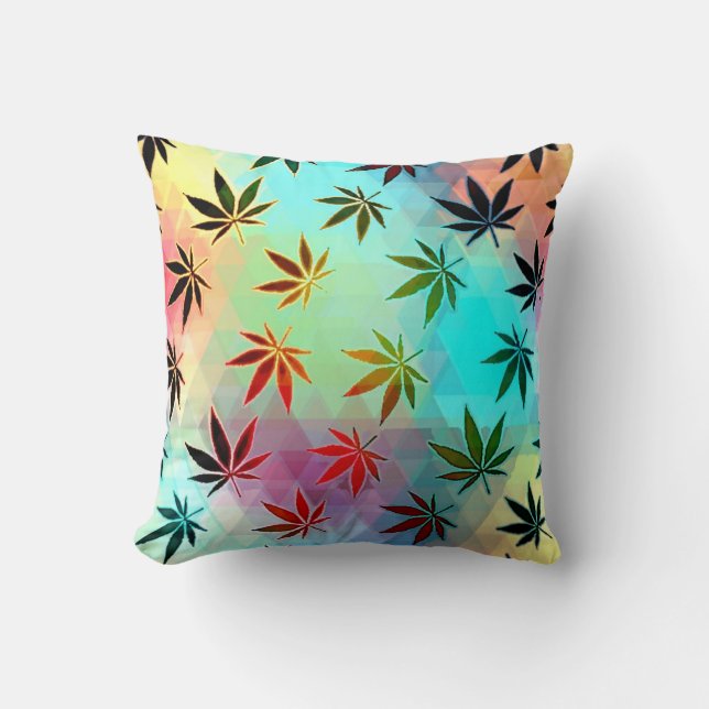 buntes Unkraut Kissen (Vorderseite)