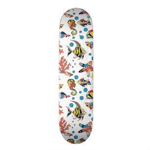 Buntes Unterwasserseeleben-Muster Skateboard