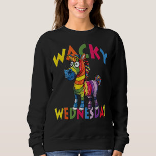 Buntes Verrückter Mittwoch Zebra Einhorn Sweatshirt