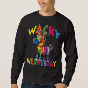 Buntes Verrücktes Mittwoch Zebra Einhorn Sweatshirt