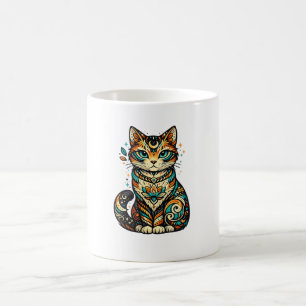 Buntes Vintage-Katzen-Tasse – Süße skurrile Katzen Kaffeetasse