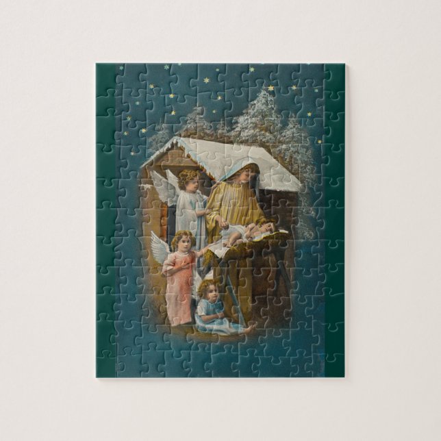 Buntes Vintages Nativityszenenpuzzlespiel (Vertikal)