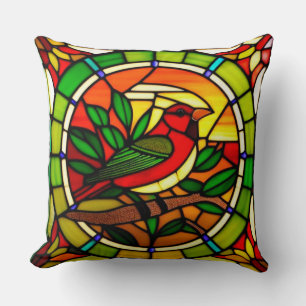 🌈 Buntes Vogel-Buntglas Natur-Homedekor Kissen
