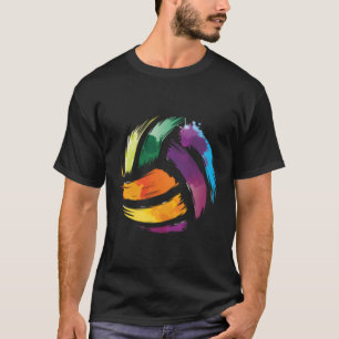 Buntes Volleyball-Kolorsplasmus T-Shirt