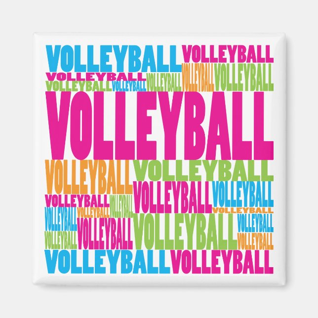 Buntes Volleyball Magnet (Vorne)