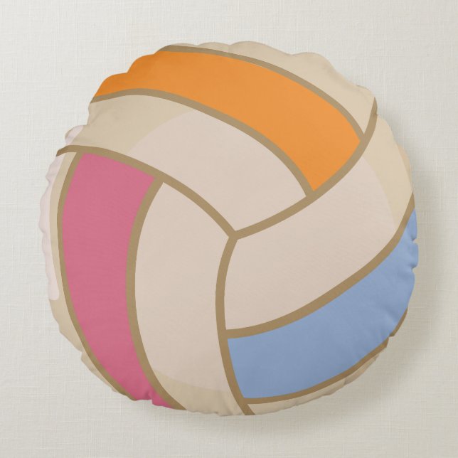 Buntes Volleyballkissen Rundes Kissen (Vorderseite)
