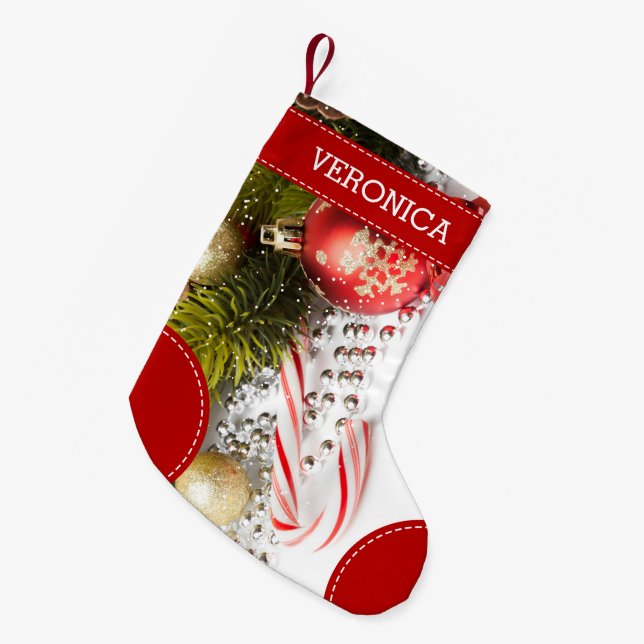 Buntes Weihnachtsdekor Kleiner Weihnachtsstrumpf (Vorderansicht (hängend))