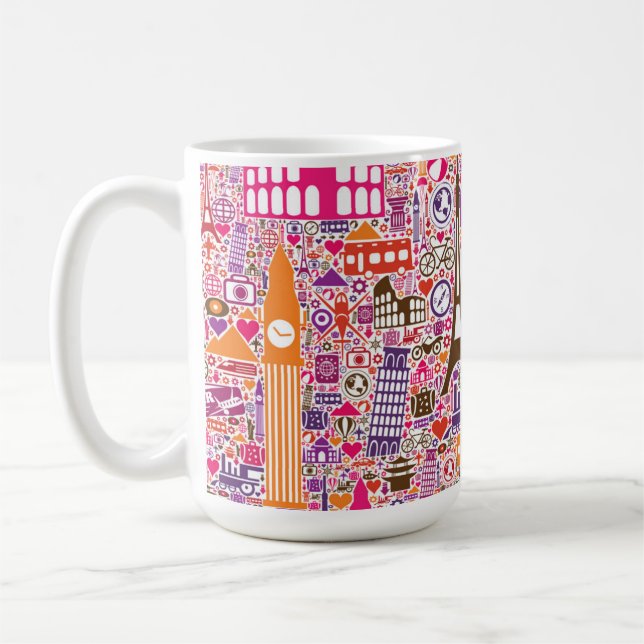 Buntes Weltmuster Kaffeetasse (Links)
