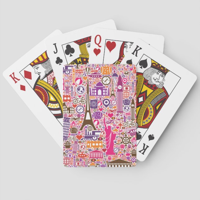 Buntes Weltmuster Spielkarten (Rückseite)
