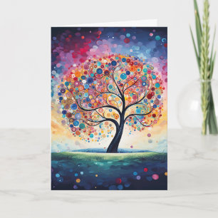 Buntes Wirbel-Punkt-Baum-des-Lebens-Natur Karte