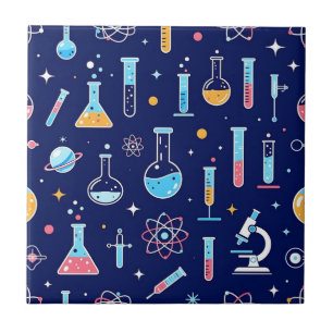 Buntes Wissenschaftslabor-Muster Moderne Chemie Fliese