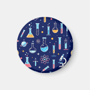 Buntes Wissenschaftslabor Muster Moderne Chemie Magnet