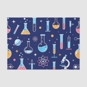 Buntes Wissenschaftslabor-Muster Moderne Chemie Seidenpapier