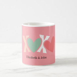Buntes "XOXO" Valentinstag Kaffeetasse