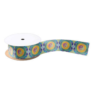 Buntes Yin Yang Muster Satinband