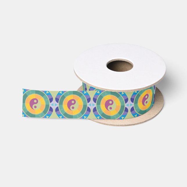 Buntes Yin Yang Muster Satinband (Spule)