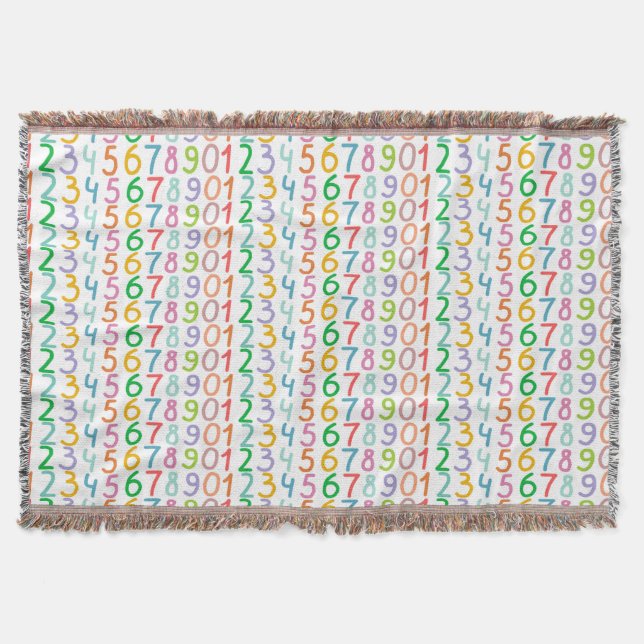 Buntes Zahl-Muster Decke (Vorderseite)