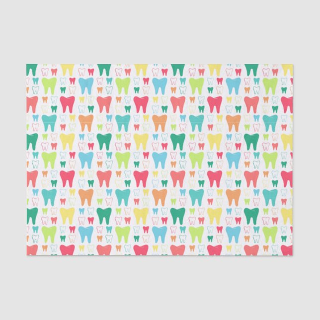 Buntes Zahn-Muster Seidenpapier (Vorderseite)