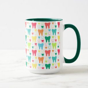 Buntes Zahn-Muster Tasse
