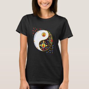 Buntes Zeichen Symbol Tao Yin und Yang Taiji Yoga T-Shirt