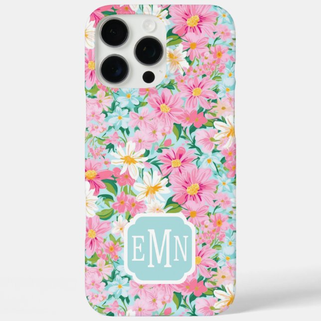 Buntgarten mit Monogramm iPhone 16 Pro Max Hülle (Rückseite)