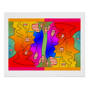 Buntgemischte Wandkunst Poster Kunst
