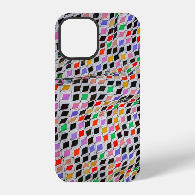Buntgemusterte Textilien iPhone 12 Hülle (Rückseite)