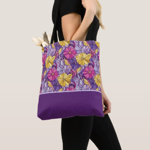Buntglas-Abstrakt Lila Gelb Rosa Tasche