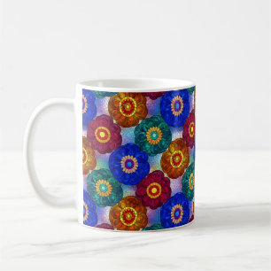Buntglas abstrakt Rot Grün Blau Orange Kaffeetasse