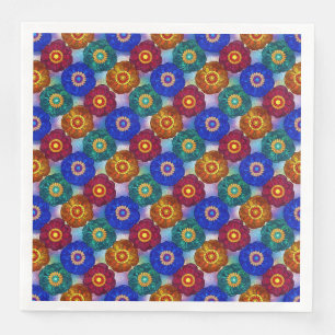 Buntglas abstrakt Rot Grün Blau Orange Serviette