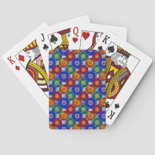 Buntglas abstrakt Rot Grün Blau Orange Spielkarten